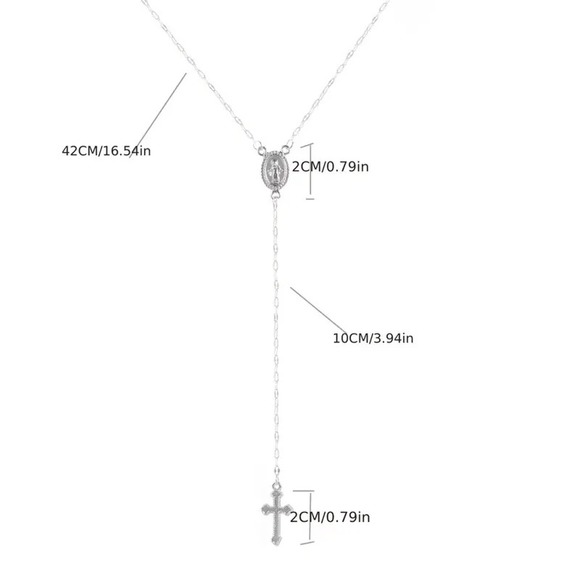 Rosary Cross Adjustable Necklace for Women - Picture 5 of 5